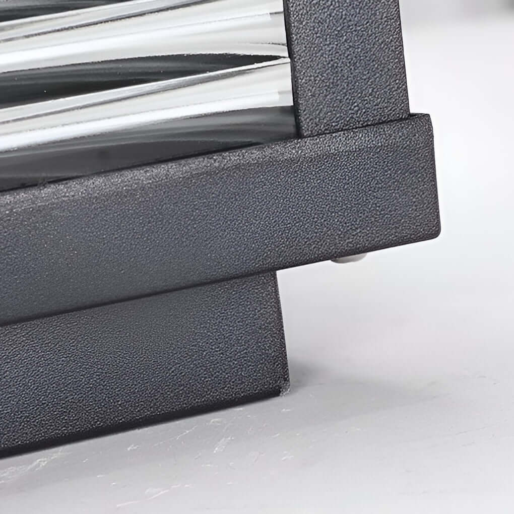 Udendørs LED Søjlelampe i Riflet Glas