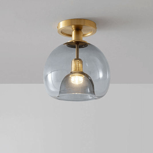 Elegant Grå Glas Loftslampe - 22cm