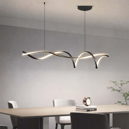 Moderne LED Lysekrone i Sort - 116cm