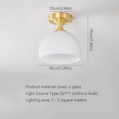 Elegant Mælkehvid Glas Loftslampe