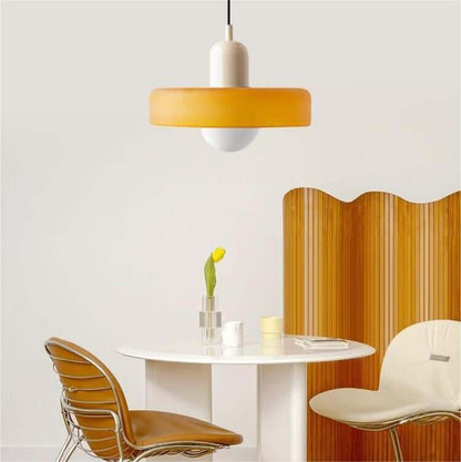 Farvet Glas Pendellampe - Bauhaus Design