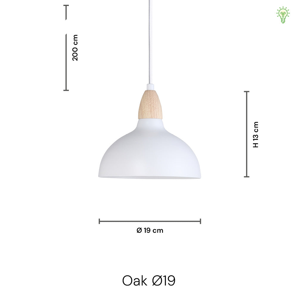"Grøn pendel Ø19 i olivengrøn med naturligt trædetalje, elegant design, ideel til moderne belysning i hjemmet."