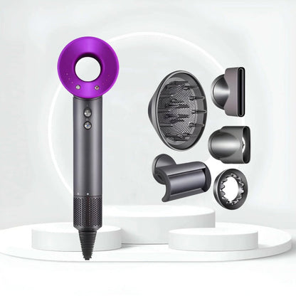 "Hårtørrer i pink med ergonomisk design, skånsom tørring og avanceret teknologi for glansfuldt og sundt hår."