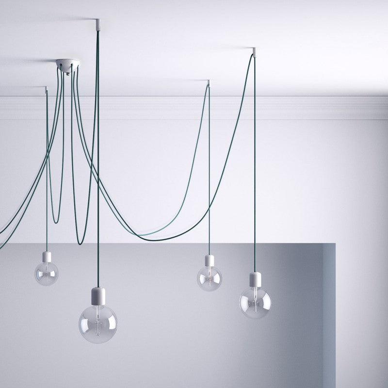 "Hvid decentraliseret loft ophæng til lamper med minimalistisk design, elegant og pladsbesparende, ideel til stilfuldt brug."