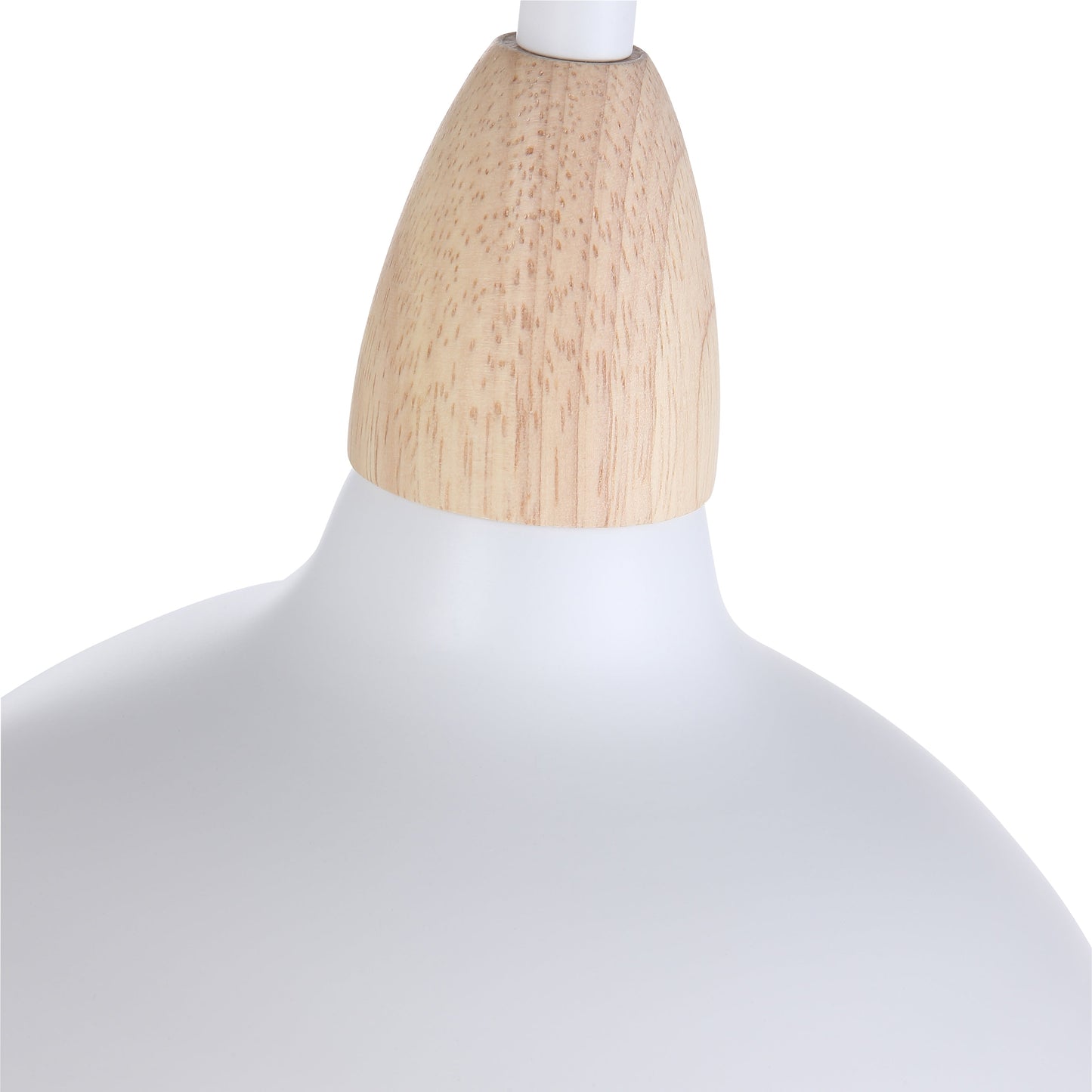 "Hvid Oak pendel lampeskærm Ø19 med minimalistisk design og naturlige trædetaljer til moderne hjem"