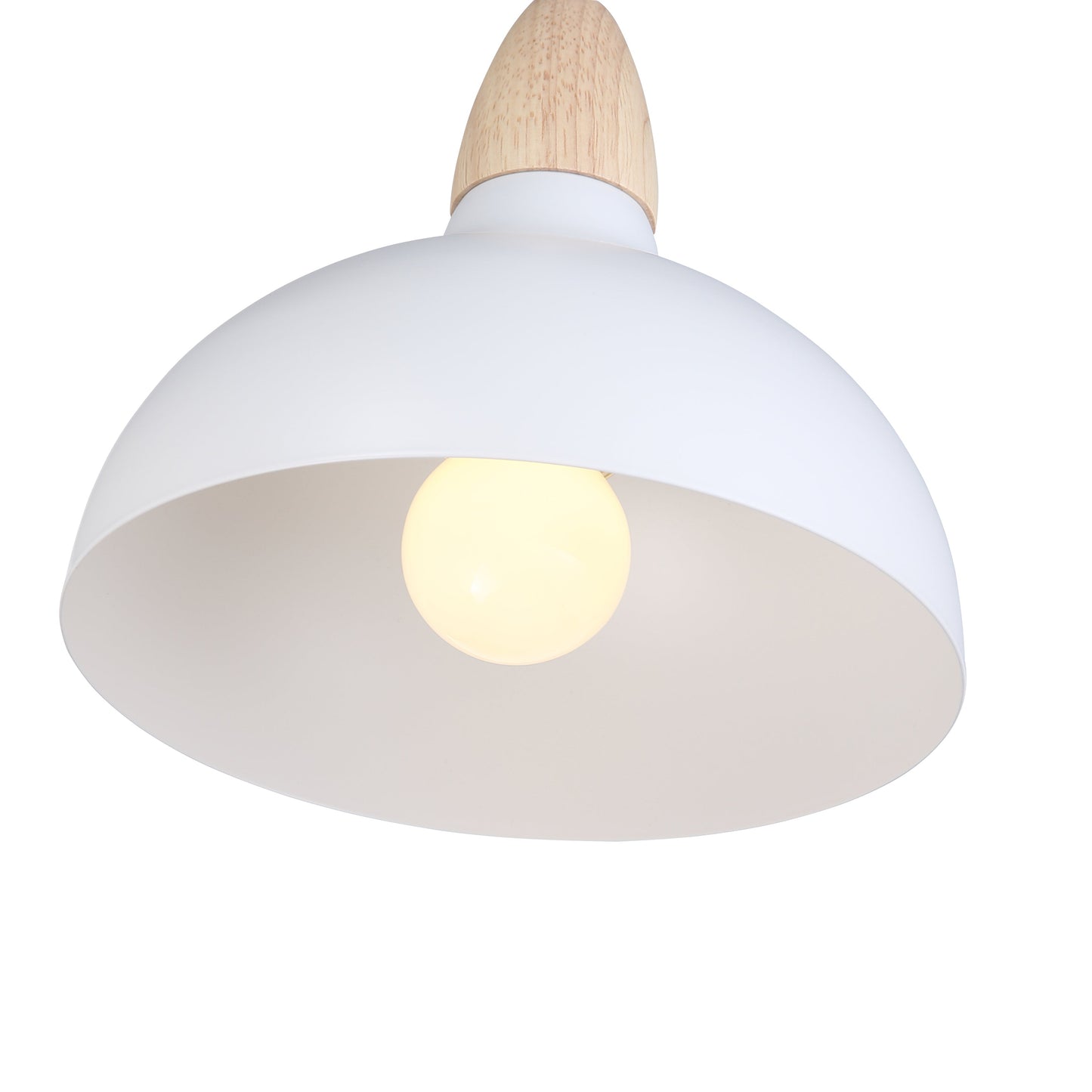 "Hvid Oak pendel lampeskærm Ø19 med minimalistisk design og naturlige trædetaljer til moderne hjem"