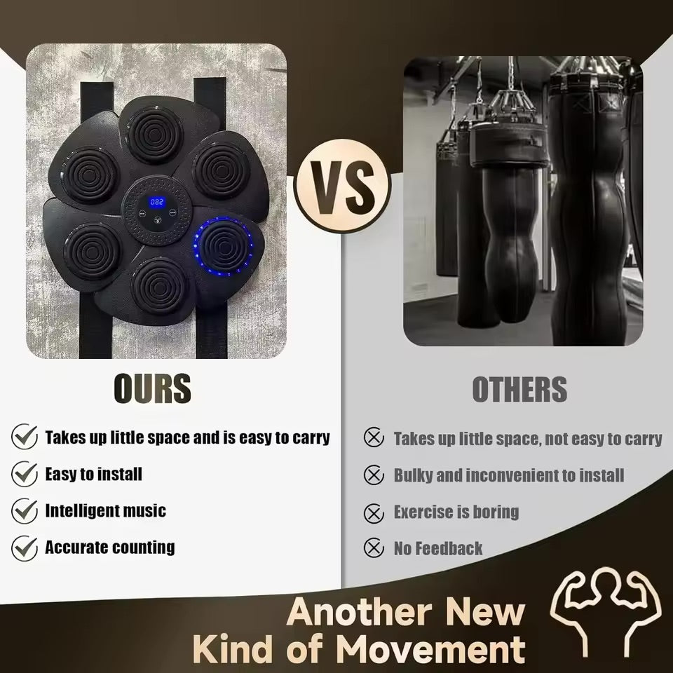 Interaktiv musikboks-træner med lys og musik, kompakt design, farverige RGB-lys, ni rytmemoduser, velegnet til alle aldre.