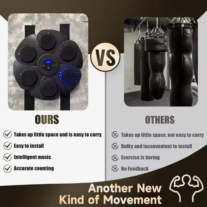 Interaktiv musikboks-træner med lys og musik, kompakt design, farverige RGB-lys, ni rytmemoduser, velegnet til alle aldre.