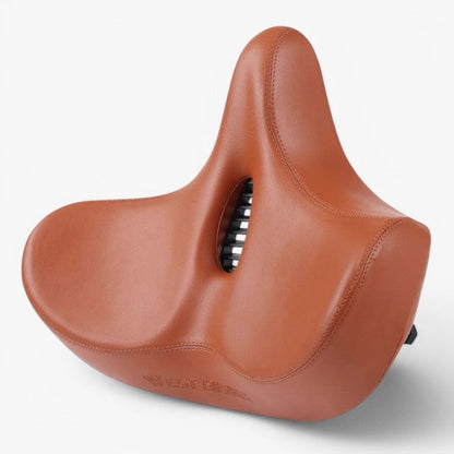 "Komfortabel cykelpude med tyk skum, ergonomisk design, sort farve, egnet til lange cykelture for øget komfort."