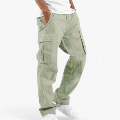 "Komfortable Daan cargo-bukser til mænd i flere farver med praktiske sidelommer og åndbart materiale, perfekt til alle sæsone