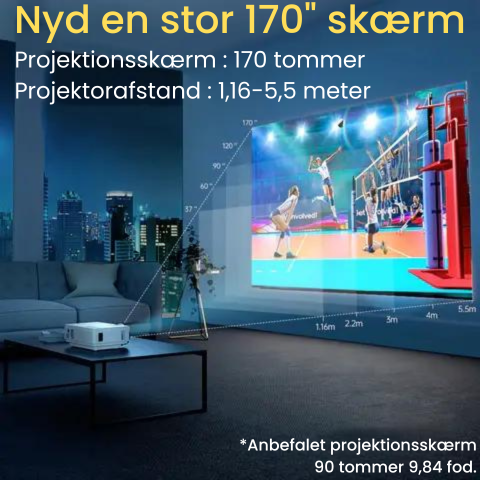 "Kompakt bærbar miniprojektor HD 1920x1080P, sort design med knapper, let at transportere"