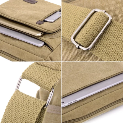 "Kompakt skuldertaske til rejser, sort, med justerbar rem og flere lommer. Stilfuld og vandafvisende for praktisk anvendelse.