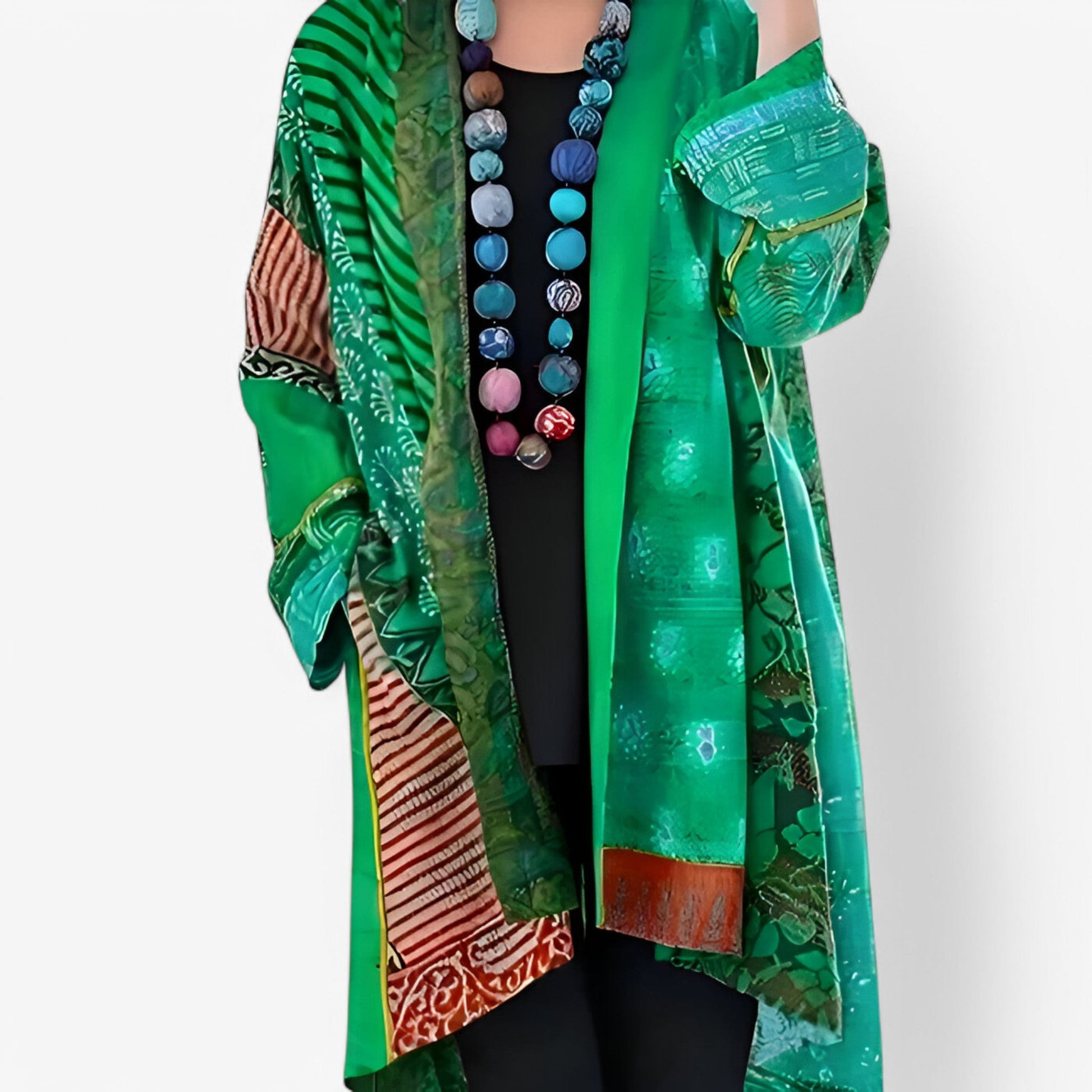 Kvinders Ava Cardigan med sofistikeret mønster, blød bomuldspolyester, åben front, fås i flere farver.