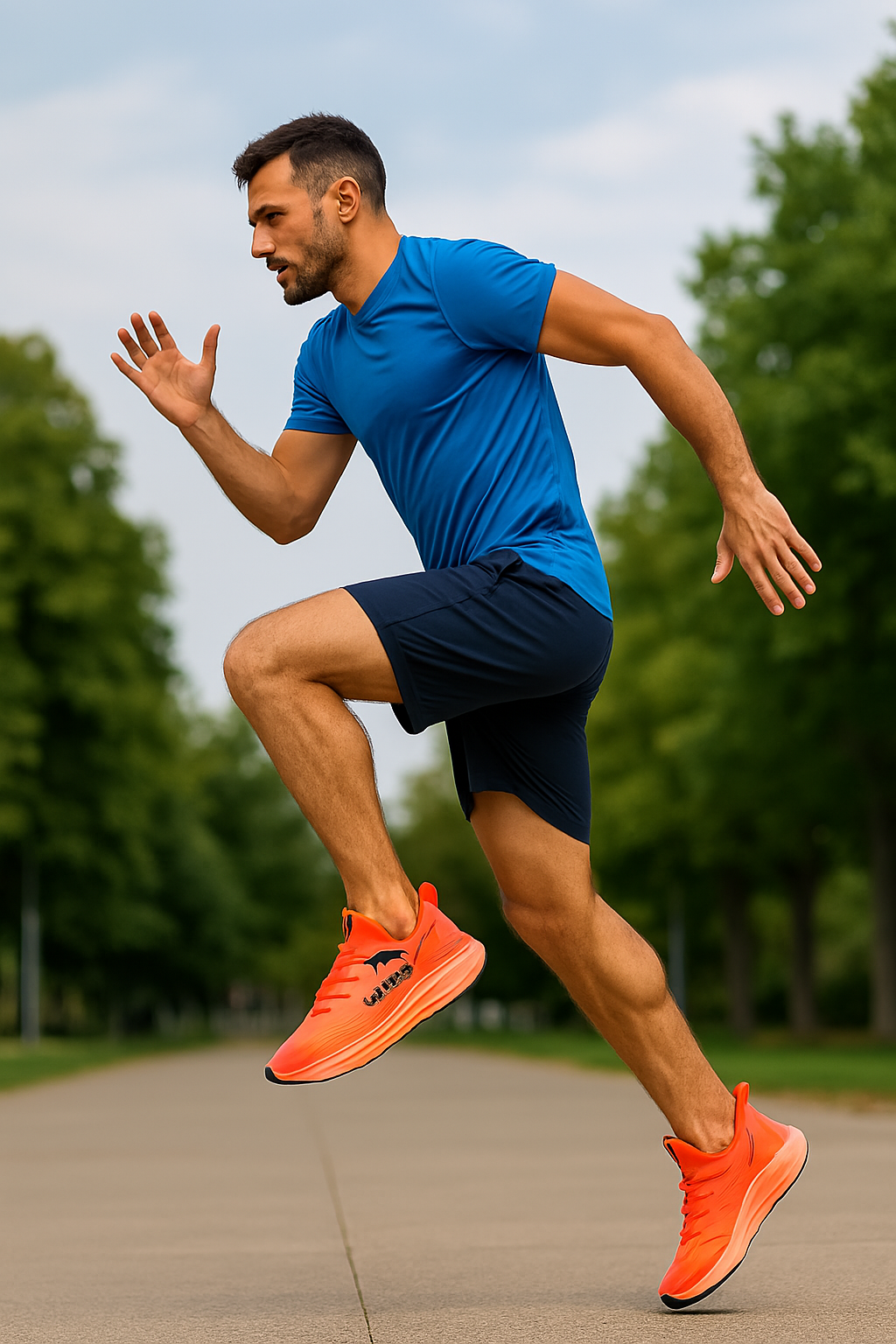 "Kvinders løbesko med avanceret dæmpning, grå og blå nuancer, letvægtsdesign, åndbar, for komfortabel og stabil løbetur."