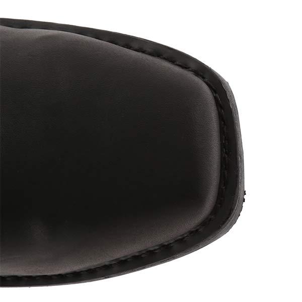 "Læderstøvler til mænd i westernstil med spids tå, syning og gummisål for komfort og holdbarhed til hverdag og ridning."