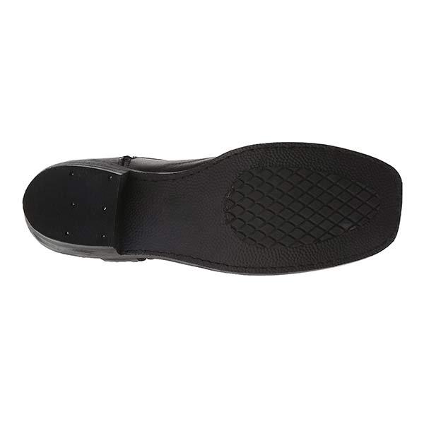 "Læderstøvler til mænd i westernstil med spids tå, syning og gummisål for komfort og holdbarhed til hverdag og ridning."