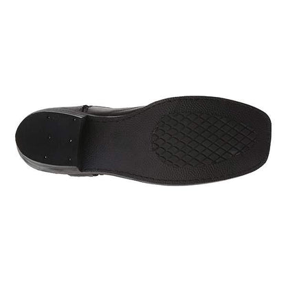 "Læderstøvler til mænd i westernstil med spids tå, syning og gummisål for komfort og holdbarhed til hverdag og ridning."