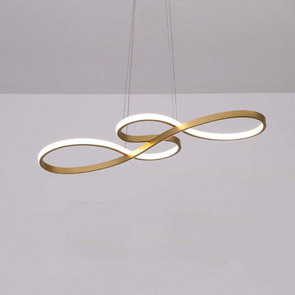 "LED pendel med musiknoter design i sort, hvid og guld, elegant og moderne lampe med integreret LED-belysning."