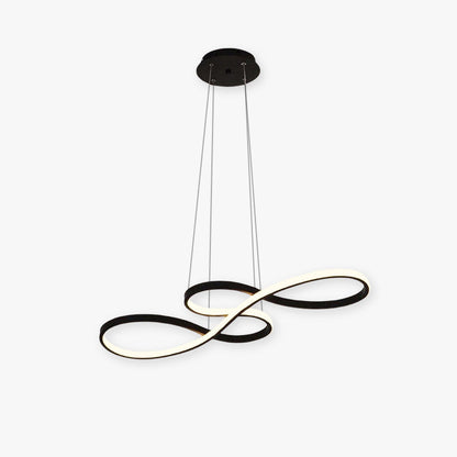 "LED pendel med musiknoter design i sort, hvid og guld, elegant og moderne lampe med integreret LED-belysning."