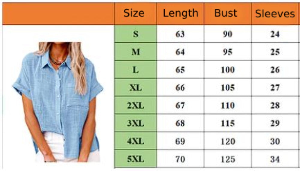 "Løs Sofia bluse i hør, lyseblå farve, med kort ærme og afslappet pasform, perfekt til varme sommerdage."