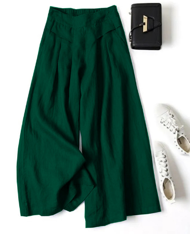 "Løse fritidsbukser til kvinder i premium syntetisk tekstil, åndbar med justerbar talje, afslappet pasform og ensfarvet desig
