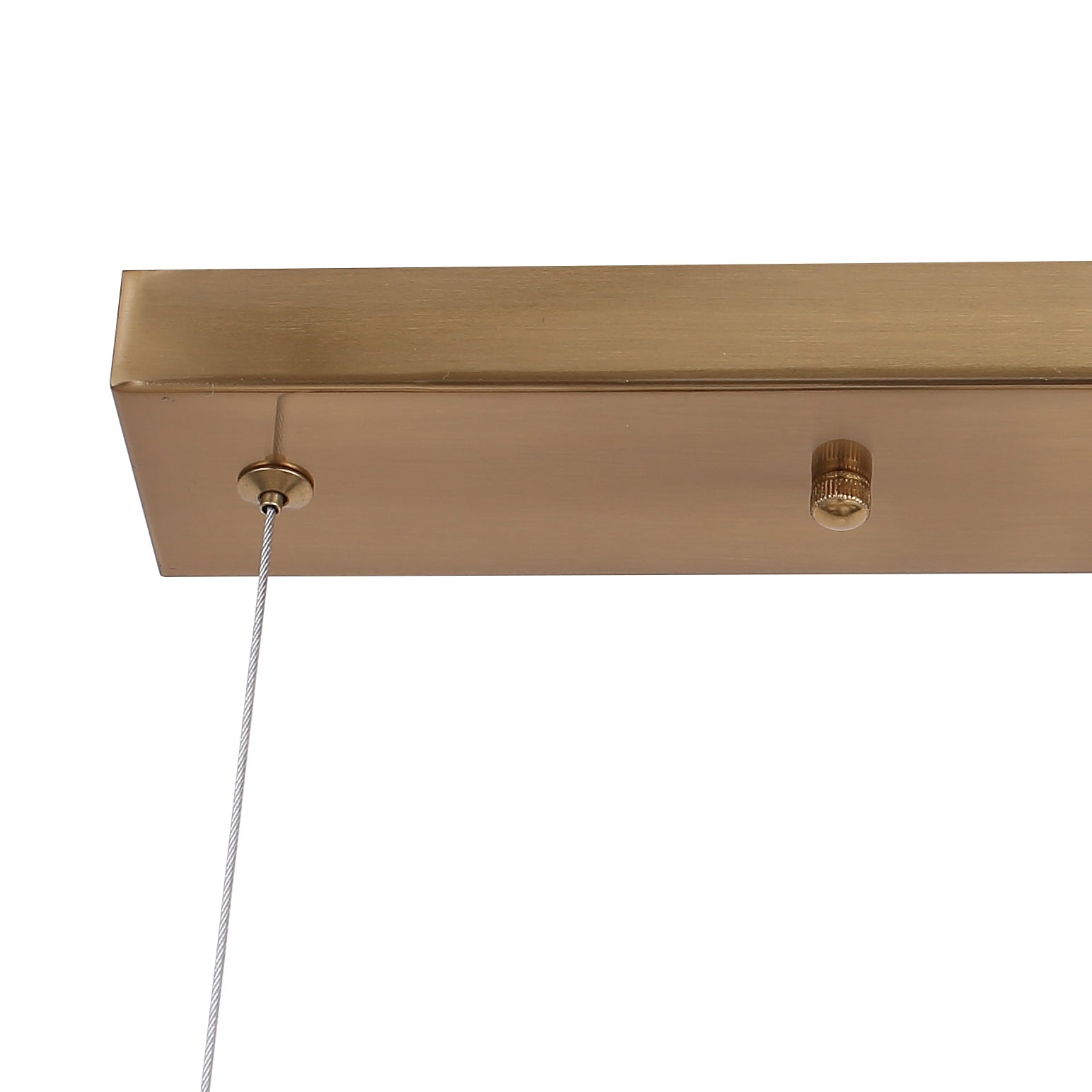 "Lugano langbordspendel i messing, otte opalglaskupler, elegant lys over spisebord eller stue, justerbar højde"