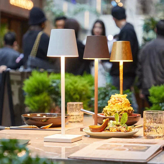 "Luksus ledningsfri bordlampe, moderne design, flere farver: sort, hvid, guld, ideel til stue eller kontor"