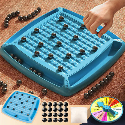 "Magnetisk skakbræt med farverige brikker, perfekt til børn, fremmer strategisk tænkning og læring i leg."