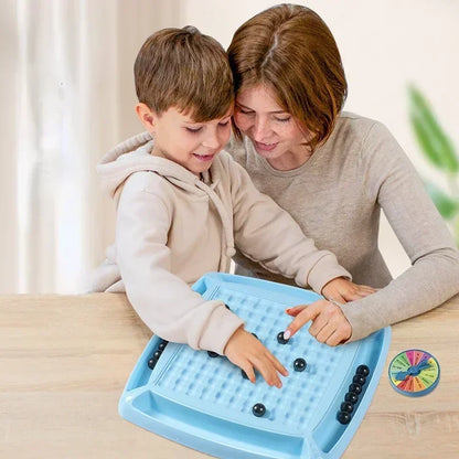 "Magnetisk skakbræt med farverige brikker, perfekt til børn, fremmer strategisk tænkning og læring i leg."