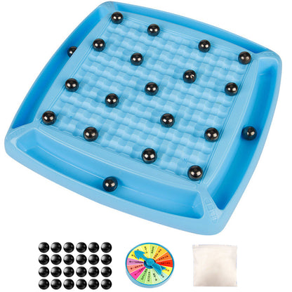 "Magnetisk skakbræt med farverige brikker, perfekt til børn, fremmer strategisk tænkning og læring i leg."