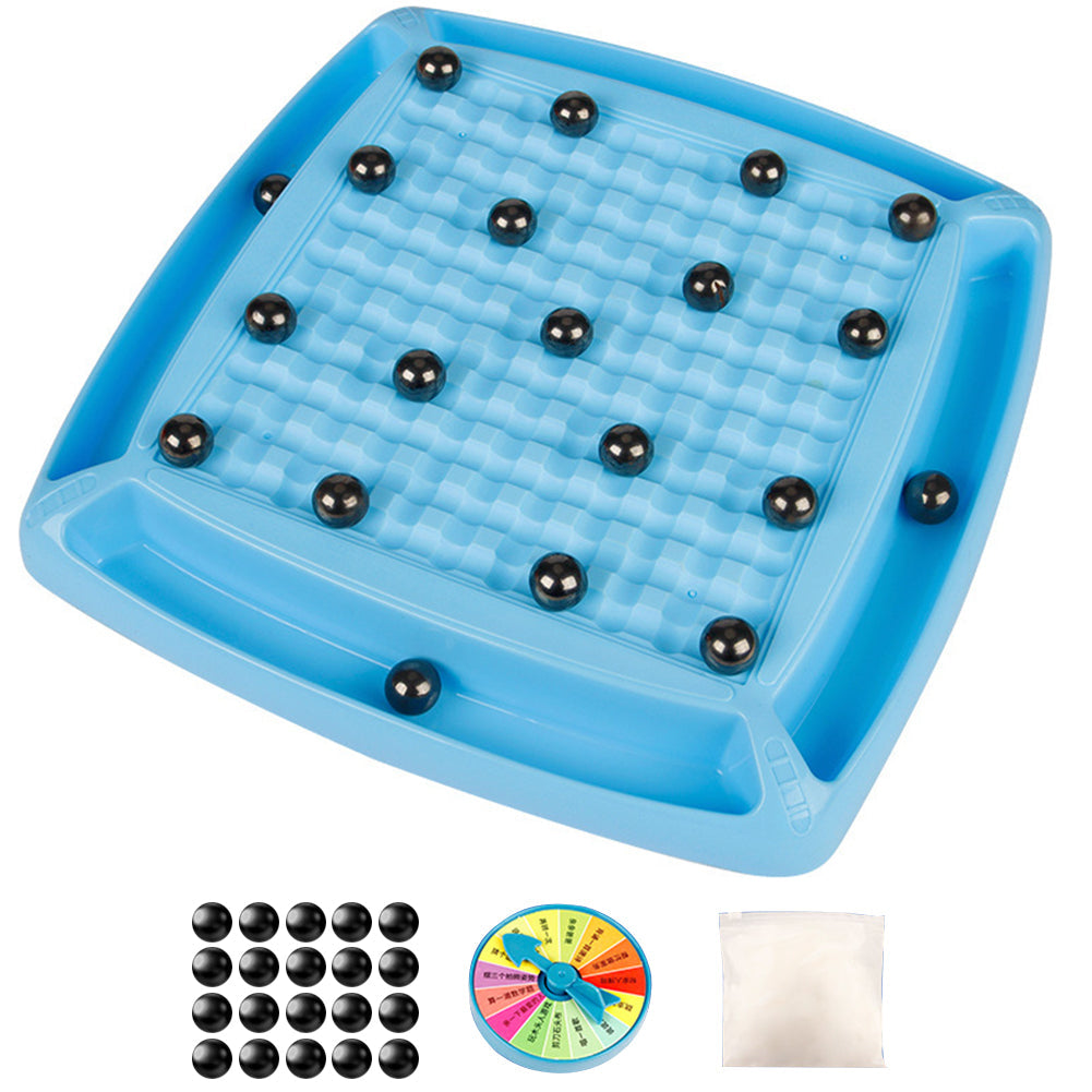 "Magnetisk skakbræt med farverige brikker, perfekt til børn, fremmer strategisk tænkning og læring i leg."