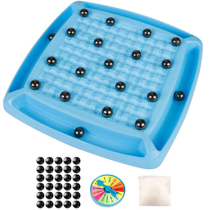 "Magnetisk skakbræt med farverige brikker, perfekt til børn, fremmer strategisk tænkning og læring i leg."