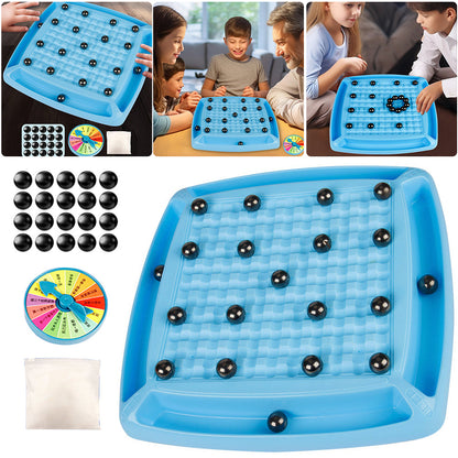 "Magnetisk skakbræt med farverige brikker, perfekt til børn, fremmer strategisk tænkning og læring i leg."