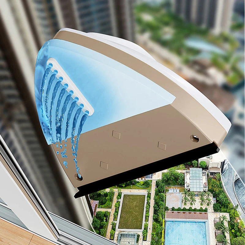 "Magnetisk vinduespudser med trekantet design, renser begge sider af ruden for skinnende resultater og sikker højdetrengøring