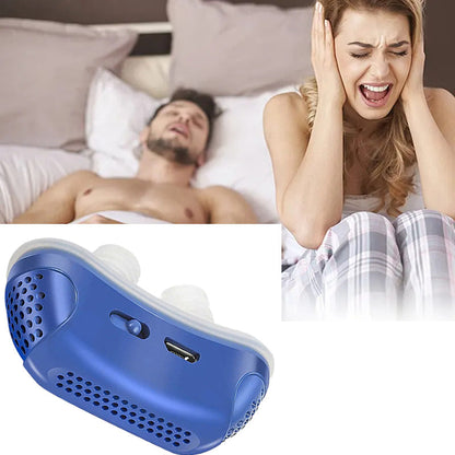 Mikro CPAP enhed mod snorken, kompakt og let, ergonomisk design, effektiv snorkereduktion for bedre nattesøvn.