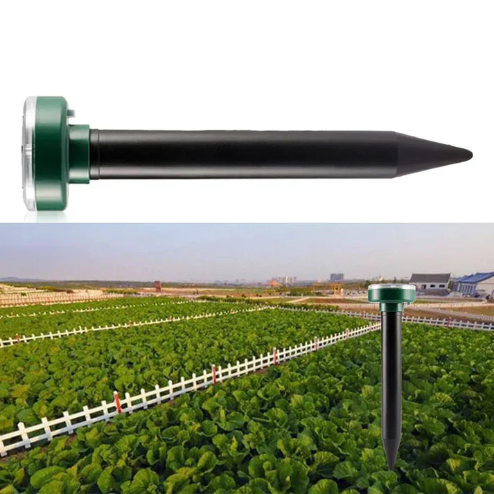 "Miljøvenlig solar skadedyrsbekæmpelse til haver, græsplæner og parker; dækker 300 kvm, solcelledrevet, uden kemikalier."