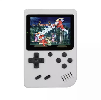 "Mini retro videospilkonsol, kompakt design, 400 indbyggede klassiske spil, 3-tommer farveskærm, transportabel"