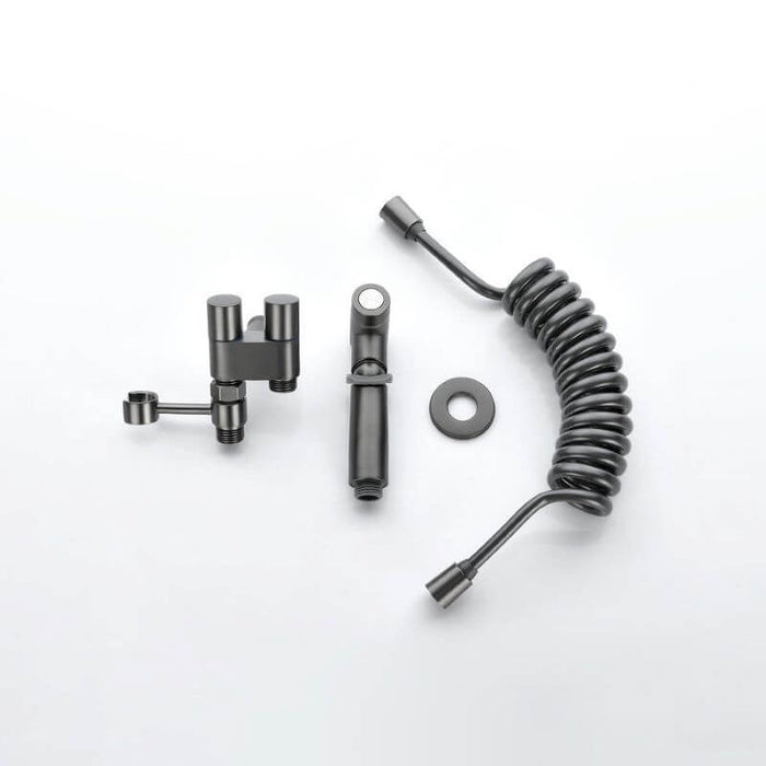 "Moderne spray vandhane i rustfrit stål, elegant design, justerbar vandstrøm, passer til ethvert badeværelsesinteriør"