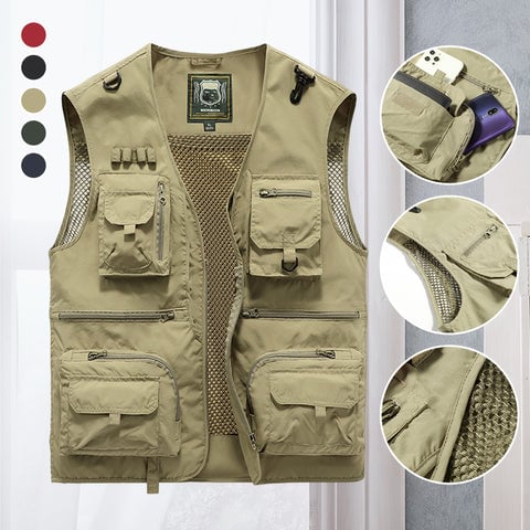 Oliver cargo vest i moderne design med multifunktionelle lommer, lynlåslukning, perfekt til udendørsaktiviteter.
