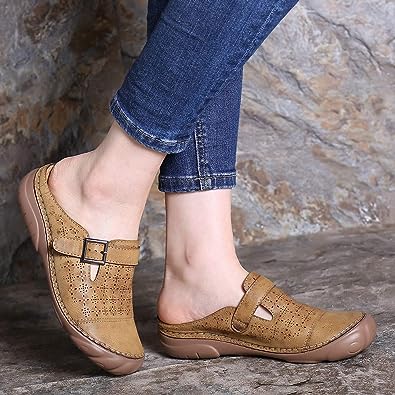 "Ortopædiske sandaler til kvinder, blå og brun, ergonomisk design, fleksibel skridsikker sål, maksimal komfort"