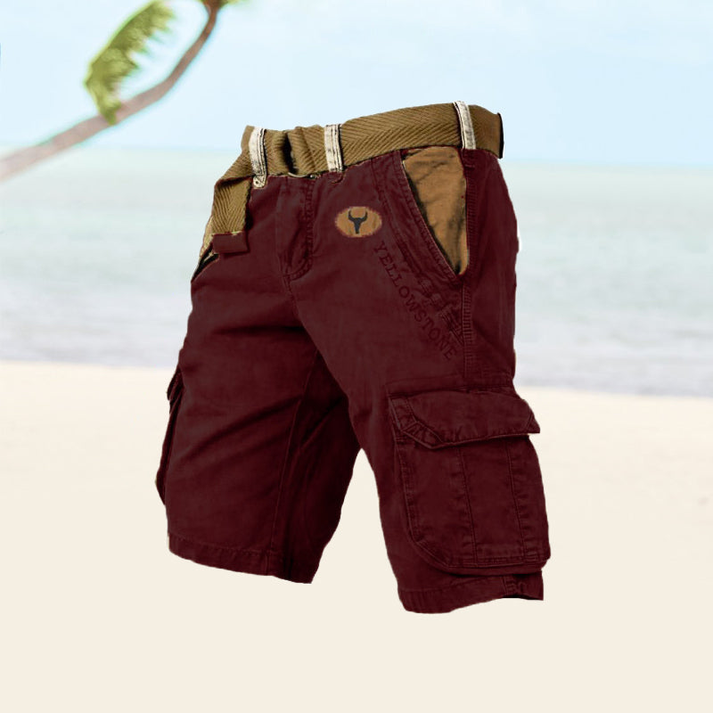 "Outdoor cargo shorts til mænd med flere lommer, holdbart stof og hurtigtørrende design, perfekt til sommeraktiviteter."