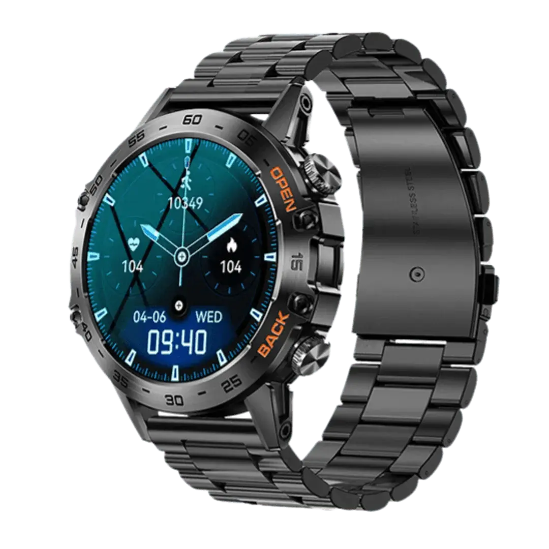 "Robust smartwatch med GPS, sundhedsovervågning, Bluetooth, IP67-vandtæt, metalhus, i forskellige farver"