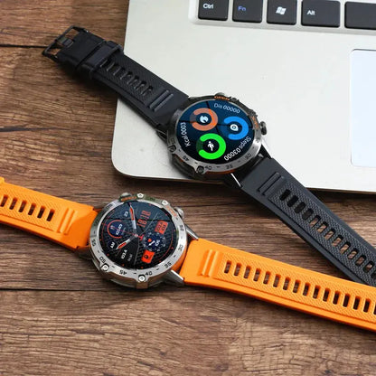 "Robust smartwatch med GPS, sundhedsovervågning, Bluetooth, IP67-vandtæt, metalhus, i forskellige farver"
