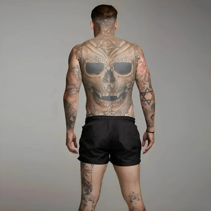 "Røde hurtigtørrende herre badeshorts med lommeklap, justerbar snøre og elastisk linning"