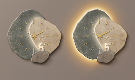 "Skandinavisk trævægur med minimalistisk design i bambus og træ, 35 cm x 35 cm, til moderne indretning"