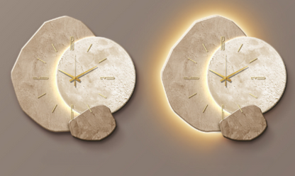 "Skandinavisk trævægur med minimalistisk design i bambus og træ, 35 cm x 35 cm, til moderne indretning"