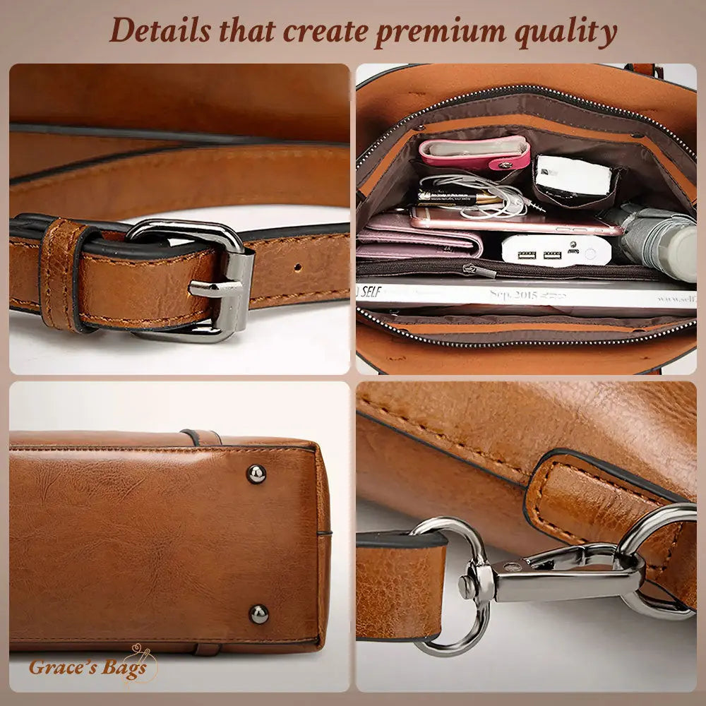 "Stilfuld skuldertaske i kunstlæder, tilgængelig i flere farver, inkl. blå og sort, klassisk og elegant design til kvinder."