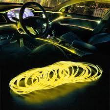 "Stilfuldt LED stemningslys til bilinteriør, elegant lys i forskellige farver, skaber luksuriøs atmosfære i køretøjet."