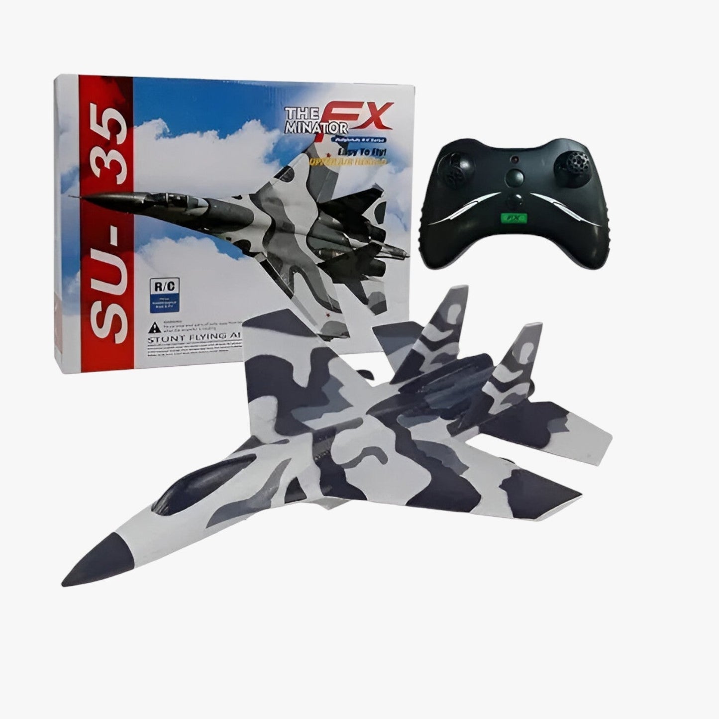 "Svævende RC-fly med slank konstruktion og iøjnefaldende LED-lys, perfekt som børnelegetøj til actionfyldte eventyr."