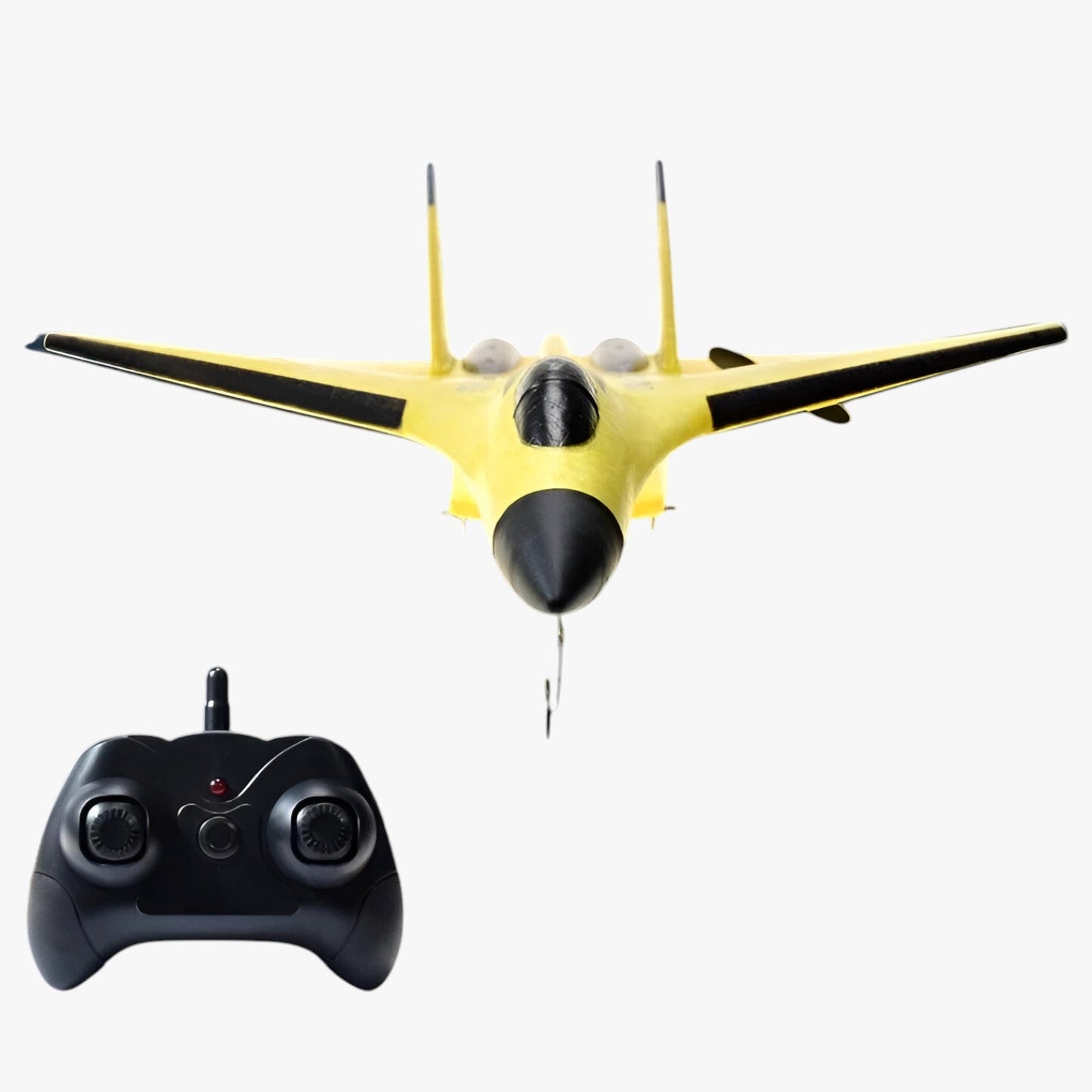 "Svævende RC-fly med slank konstruktion og iøjnefaldende LED-lys, perfekt som børnelegetøj til actionfyldte eventyr."